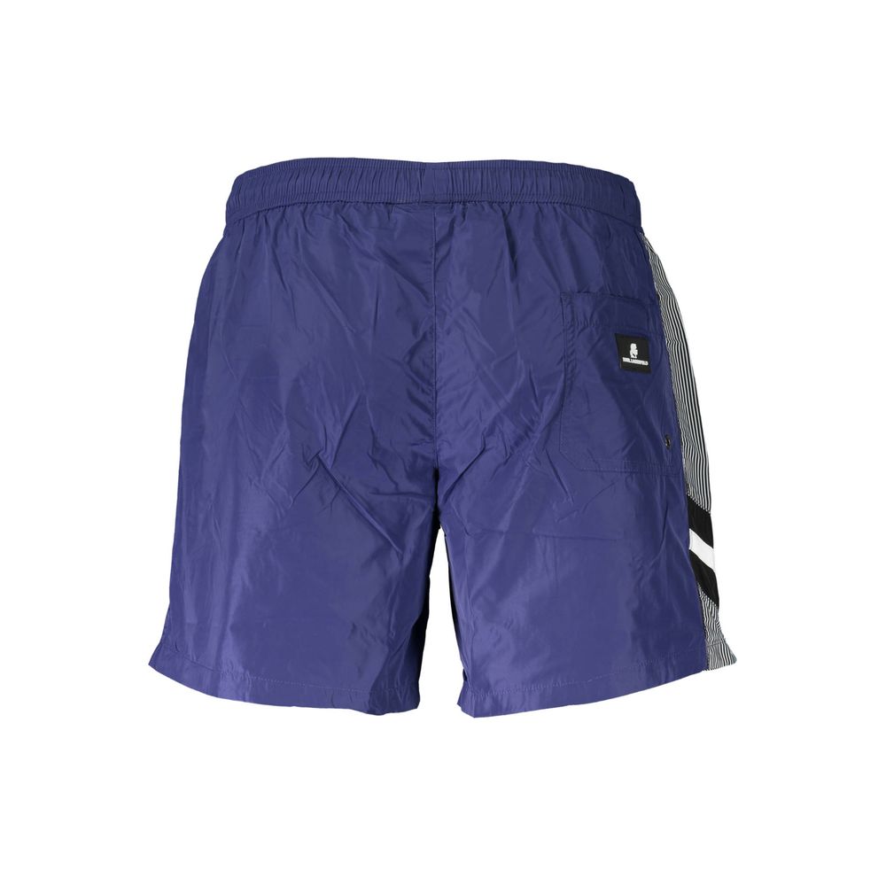 Karl Lagerfeld Blue Polyester Men's Swim Boxer