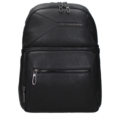 Piquadro Black Leather Backpack