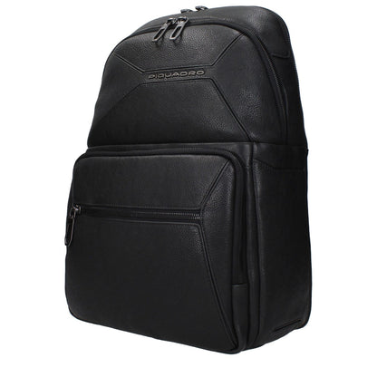 Piquadro Black Leather Backpack