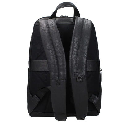 Piquadro Black Leather Backpack