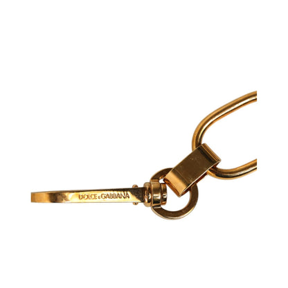 Dolce & Gabbana Black Leather Gold Chain Bag Accessory Shoulder Strap
