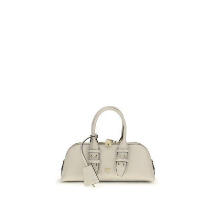 PINKO White Calf Leather Bos Taurus Handbag