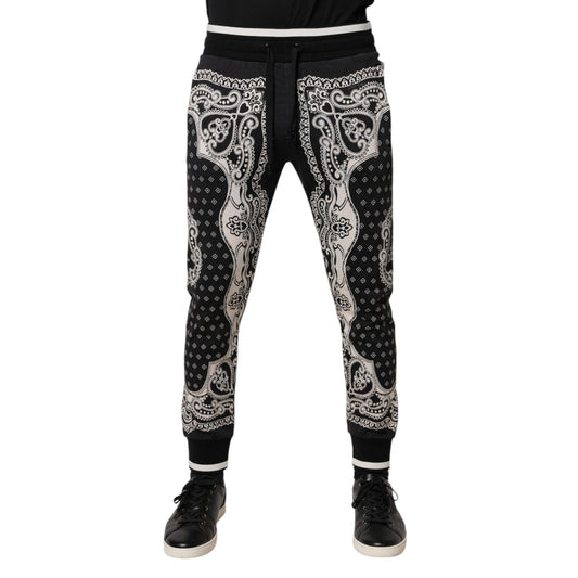 Dolce & Gabbana Black Cotton Bandana Jogger Sweatpants Pants