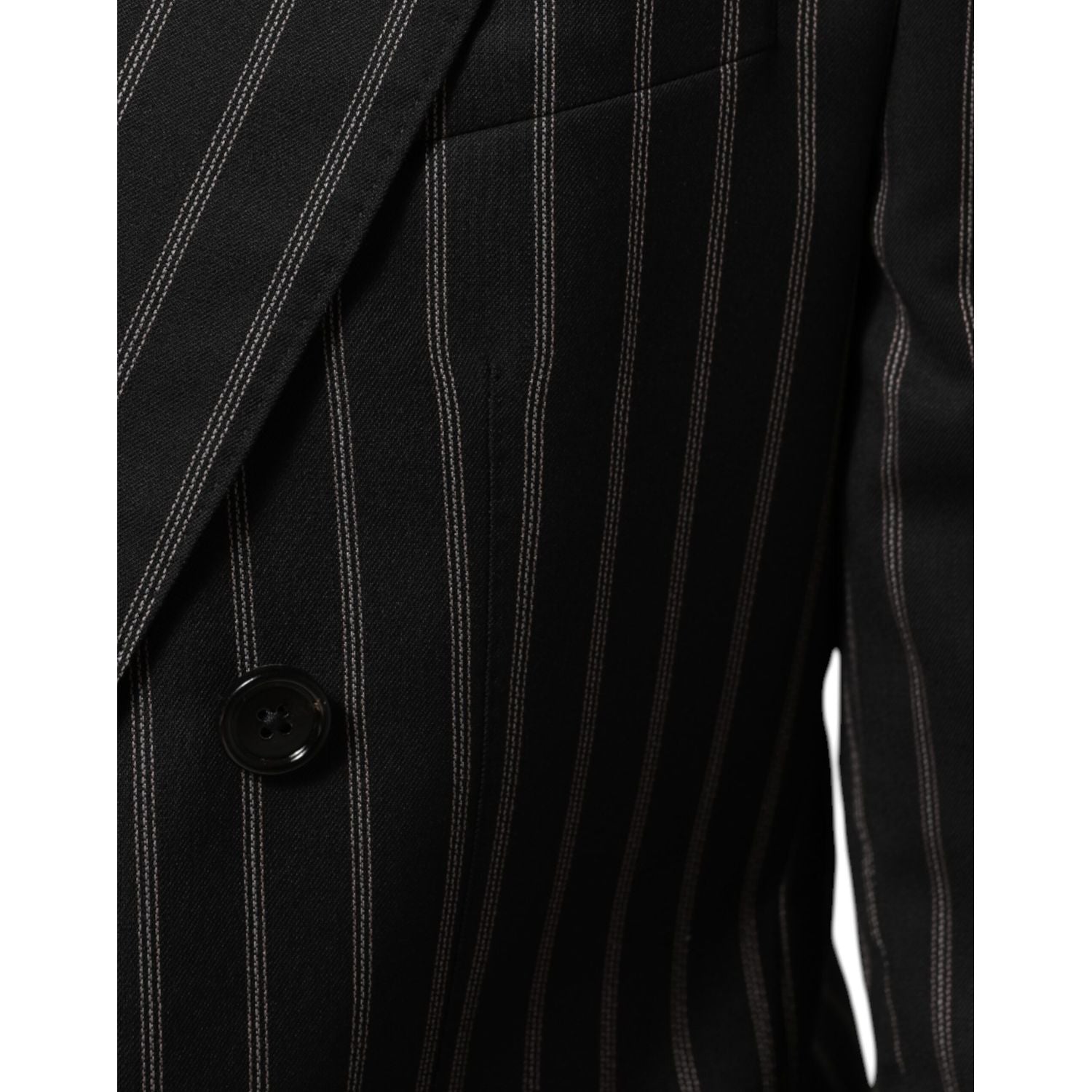 Dolce & Gabbana Black Stripes SICILIA 1 Button Suit Blazer