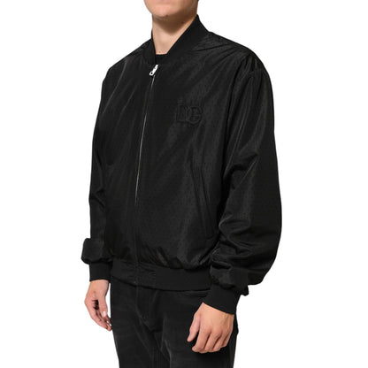 Dolce & Gabbana Black Acetate Full Zip Bomber Men Jacket
