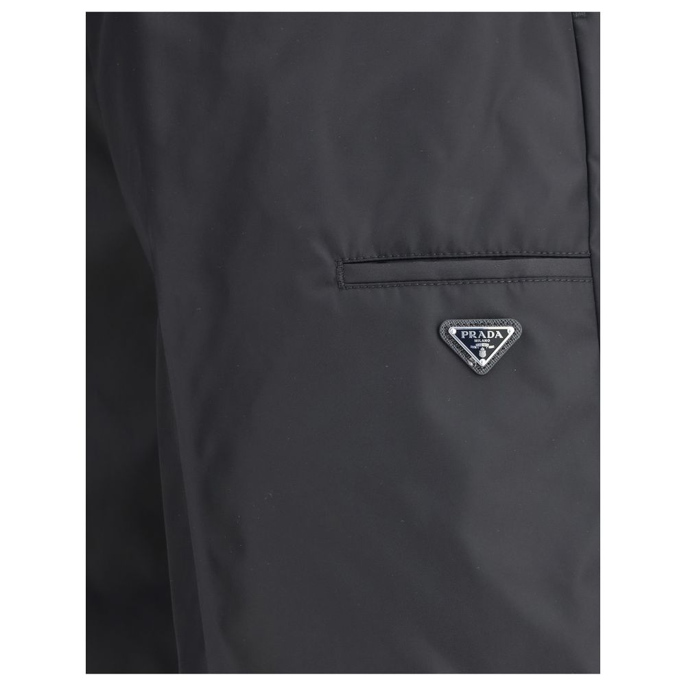 Prada Black Recycled Polyamide Bermuda Shorts 1728,72470364320,Bermuda - Shorts - Clothing,Black,Clothing,IT48 | M,IT50 | L,Men,New with tags,Prada,Shorts - Clothing