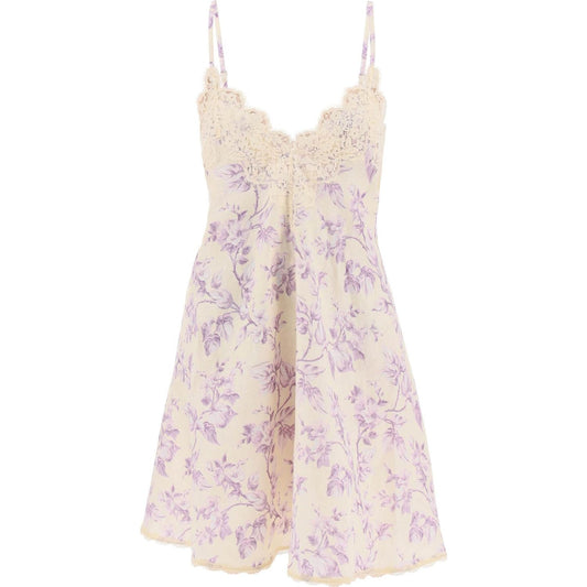 Zimmermann mini linen dress with lace trim Dresses Zimmermann