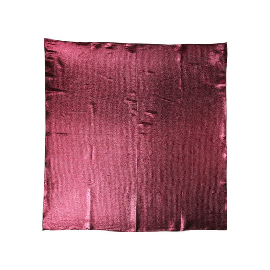 Dolce & Gabbana Metallic Pink Silk Square Foulard Scarf