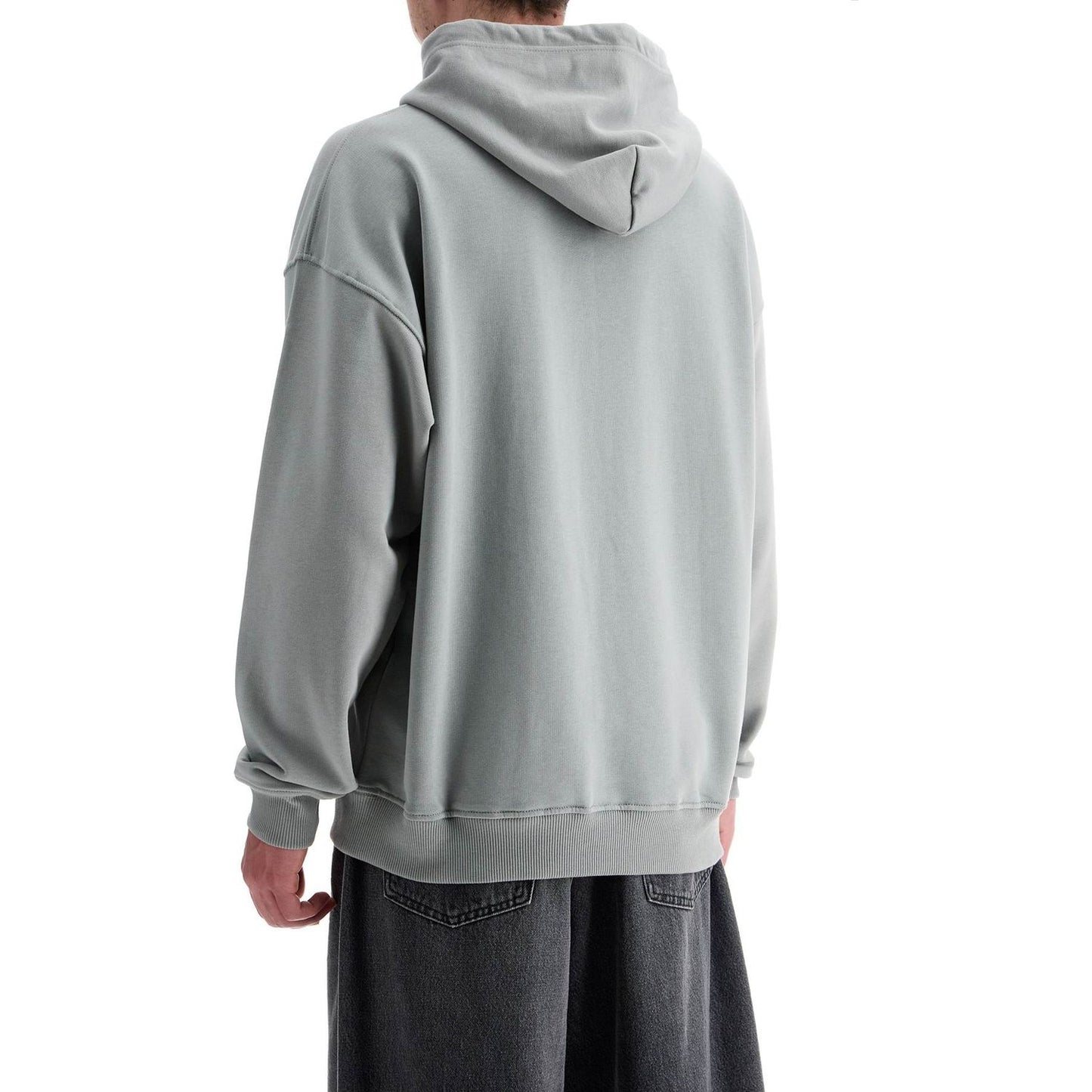 Diesel men's grey cotton hoodie with kangaroo pocket Topwear Diesel