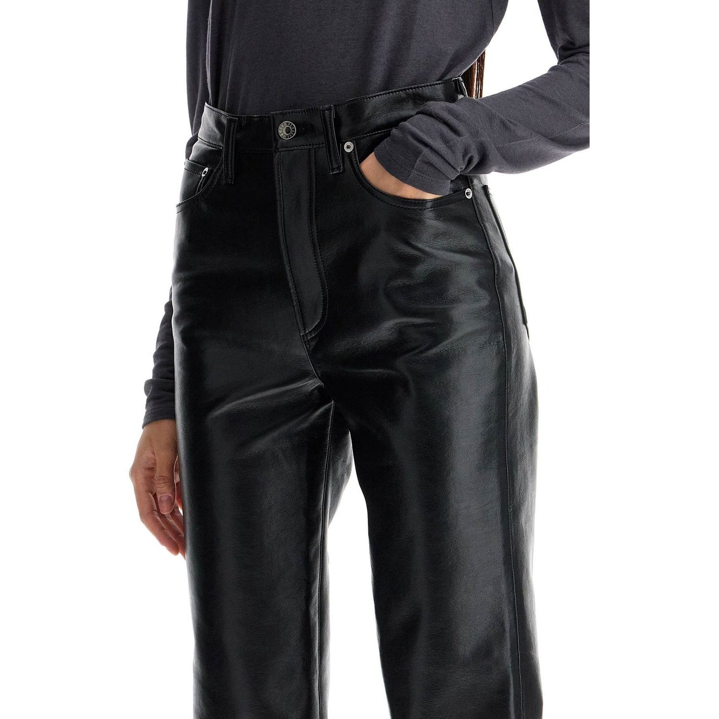 Agolde '90's recycled leather pinch waist Trousers Agolde