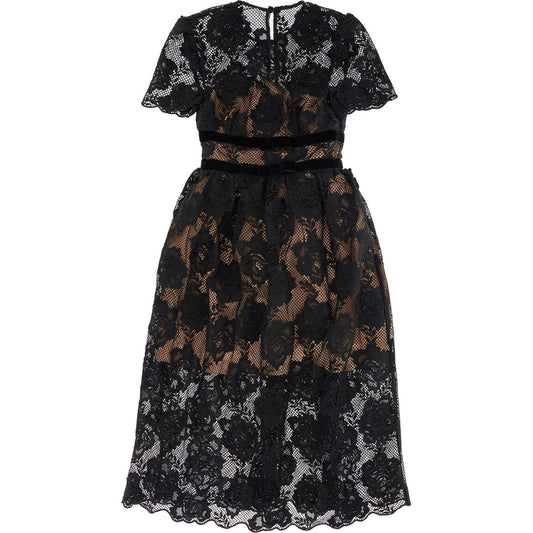 Self Portrait midi lace dress with bows