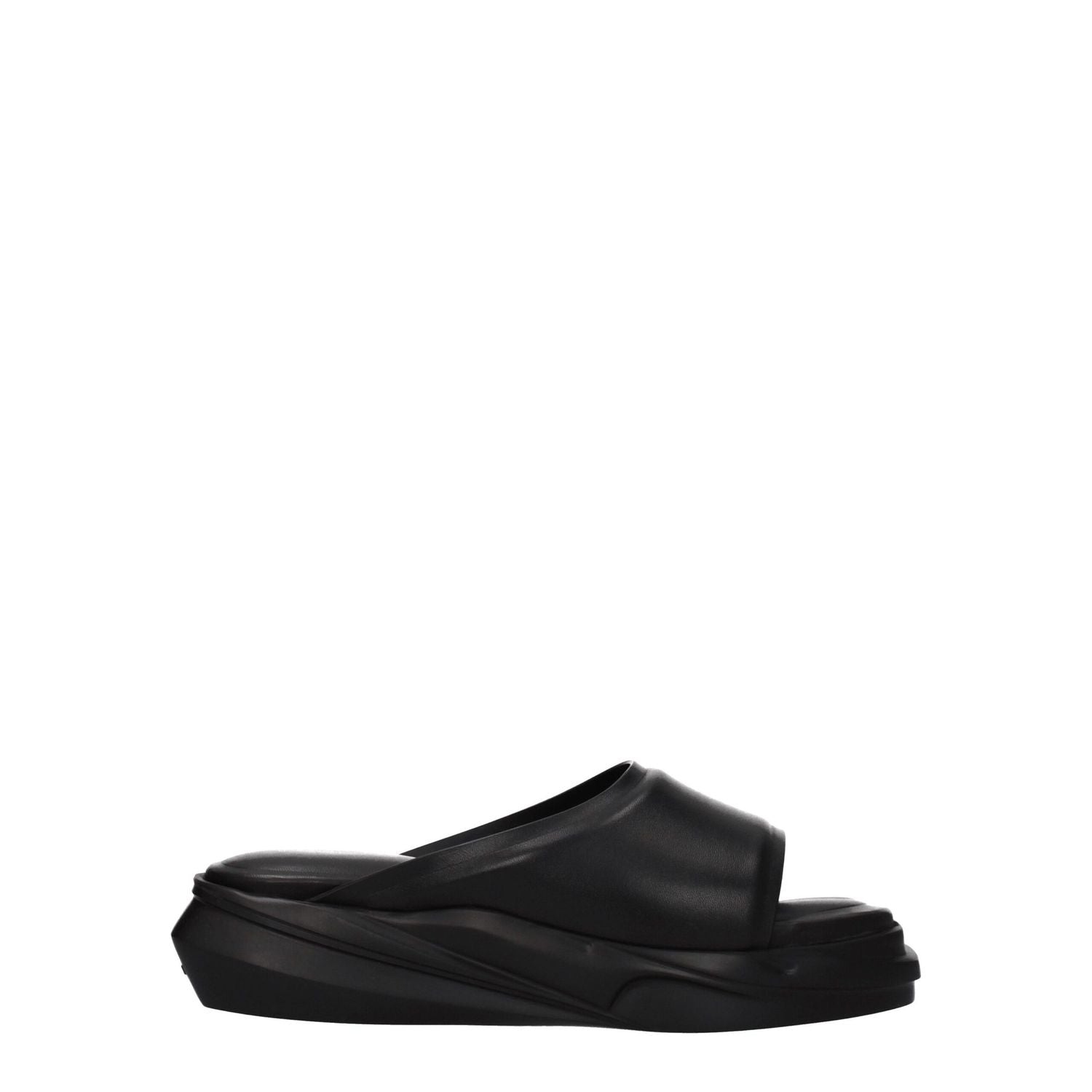Alyx Black Leather Slippers
