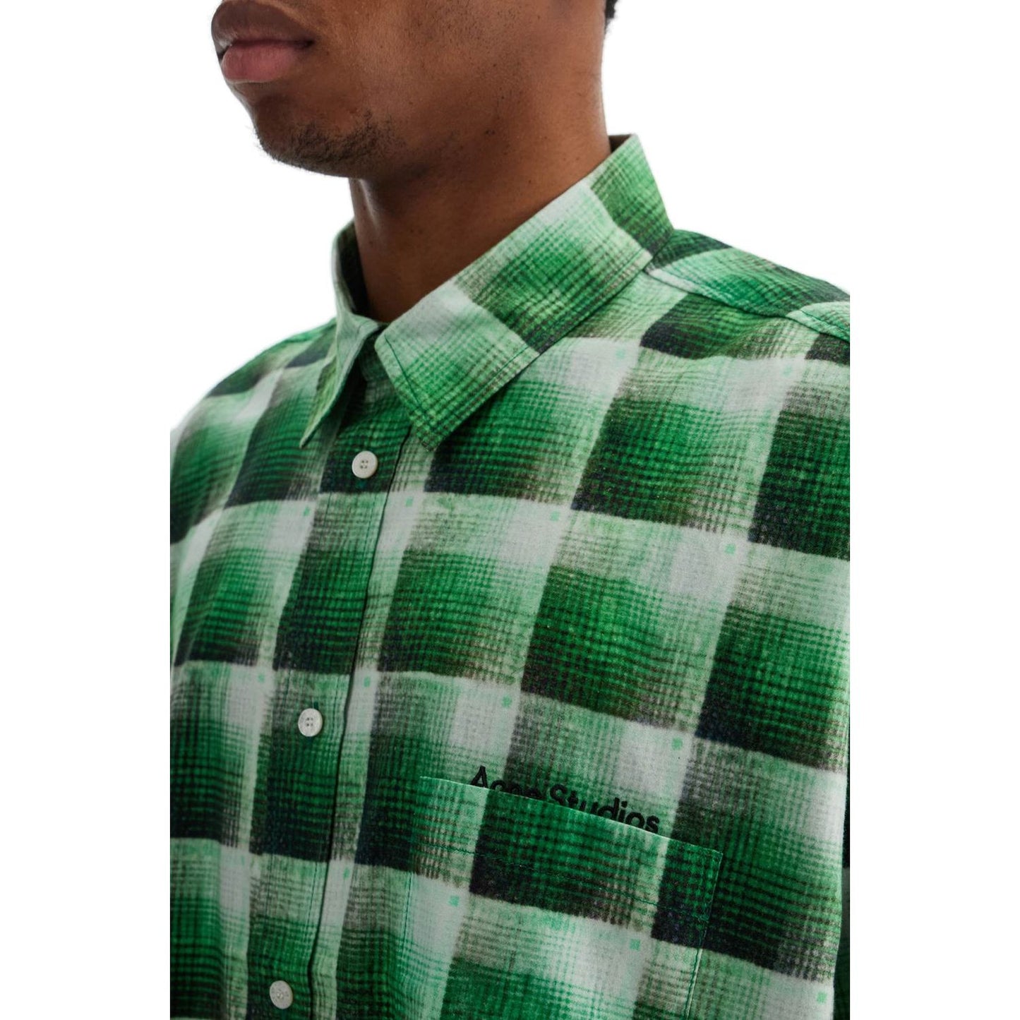 Acne Studios green checkered cotton flannel shirt Shirts Acne Studios