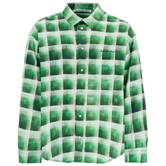 Acne Studios green checkered cotton flannel shirt Shirts Acne Studios