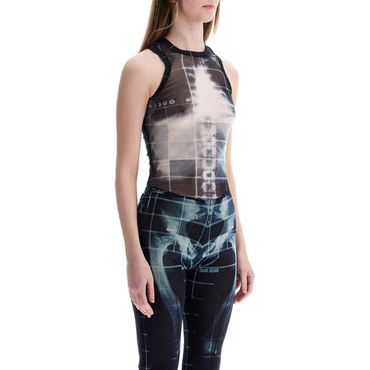 JEAN PAUL GAULTIER body in black polyamide with x-ray print Topwear JEAN PAUL GAULTIER