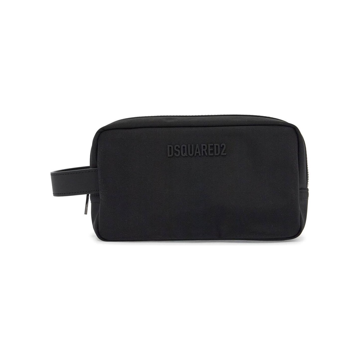 Dsquared2 black rectangular beauty case in polyamide with side handle and zip Business & travel bags Dsquared2