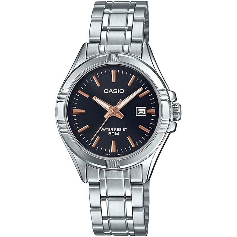 CASIO COLLECTION Mod. LADY DATE - BLACK. BRONZE INDEXES