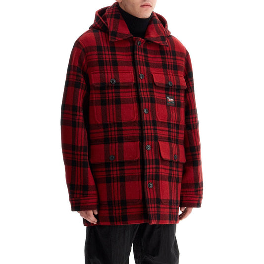 Woolrich plaid cruiser hooded jacket Vests Woolrich