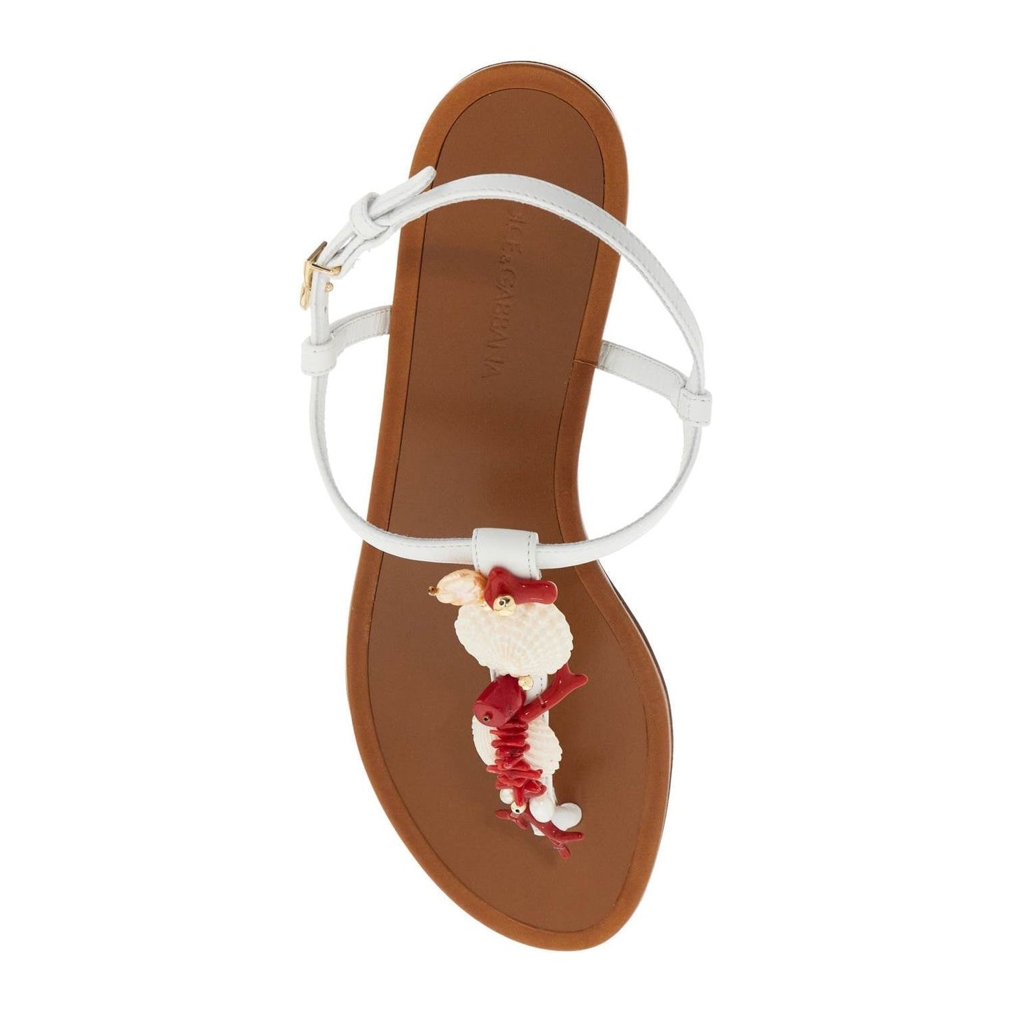 Dolce & Gabbana "nappa flip-flops with coral