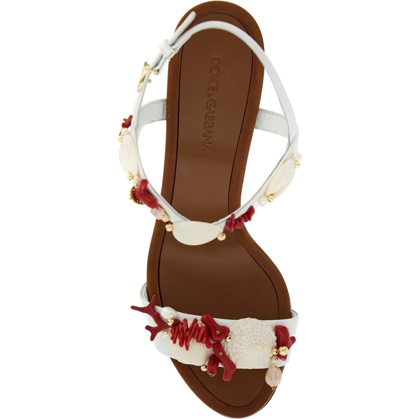 Dolce & Gabbana "nappa sandals with coral embellishments Sandals Dolce & Gabbana