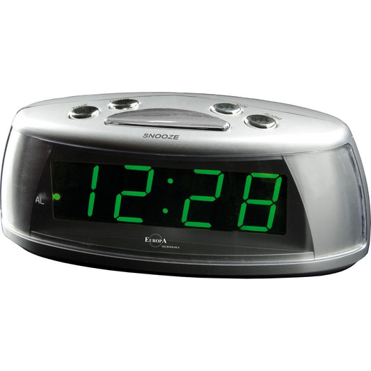 ELITE Sveglia LED a corrente (cavetto USB e spina inclusi) - ARGENTO - LED alarm clock powered by electricity (USB cable and plug included) - SILVER-0