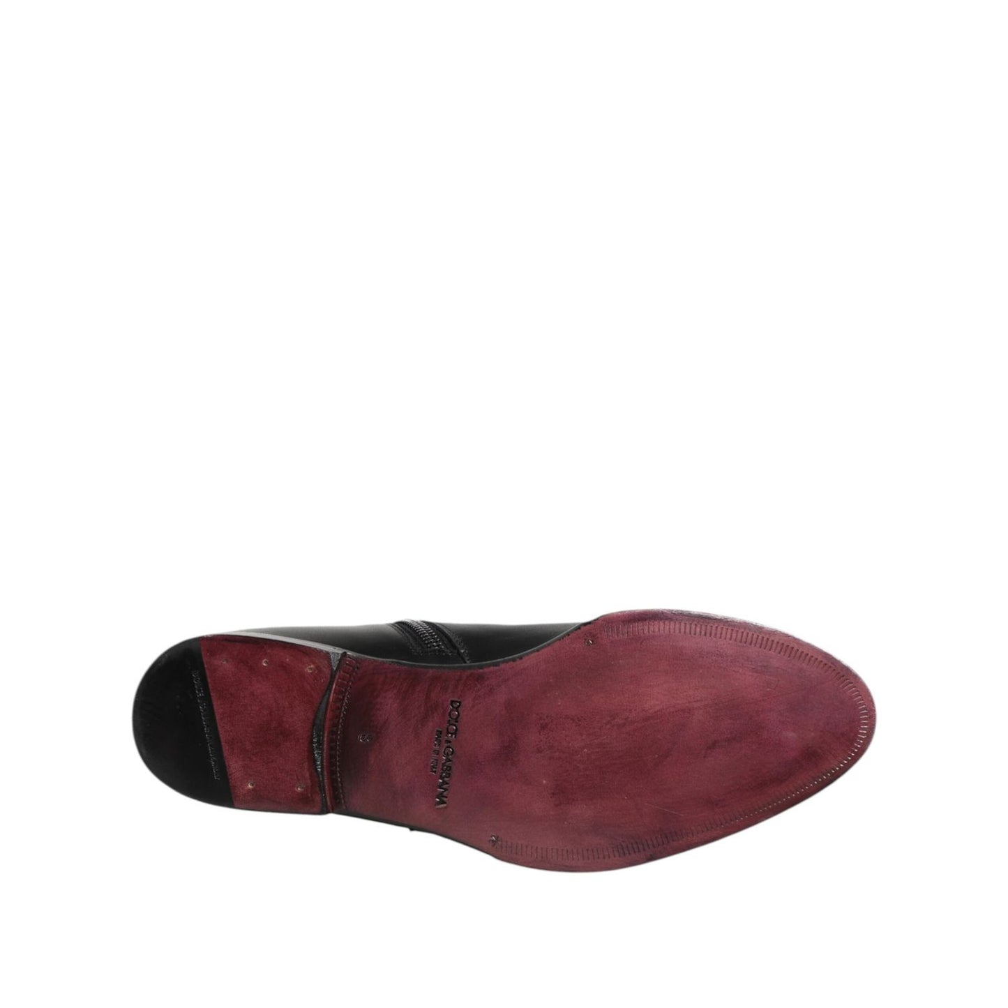 Dolce & Gabbana Black Leather Mid Calf Men Boots Shoes