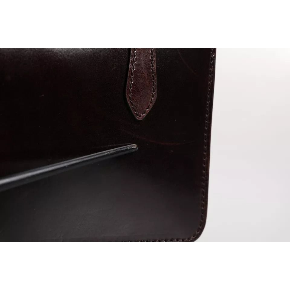 Dolce & Gabbana Maroon Horse Leather Logo Plaque Mini Crossbody Bag