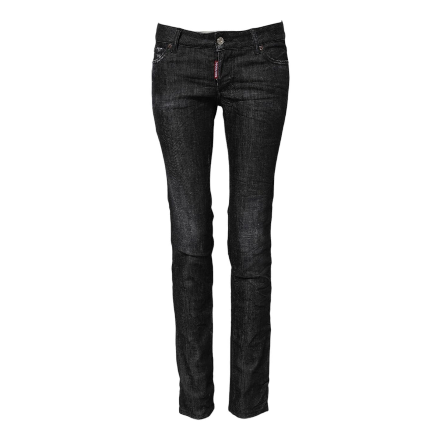 Dsquared² Black Cotton Low Waist Skinny Denim Jeans