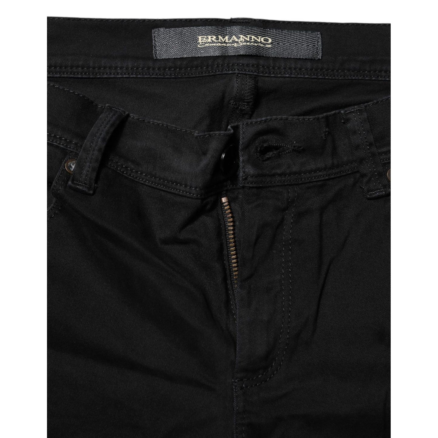 Ermanno Scervino Black Cotton Stretch Flared Bootcut Denim Jeans