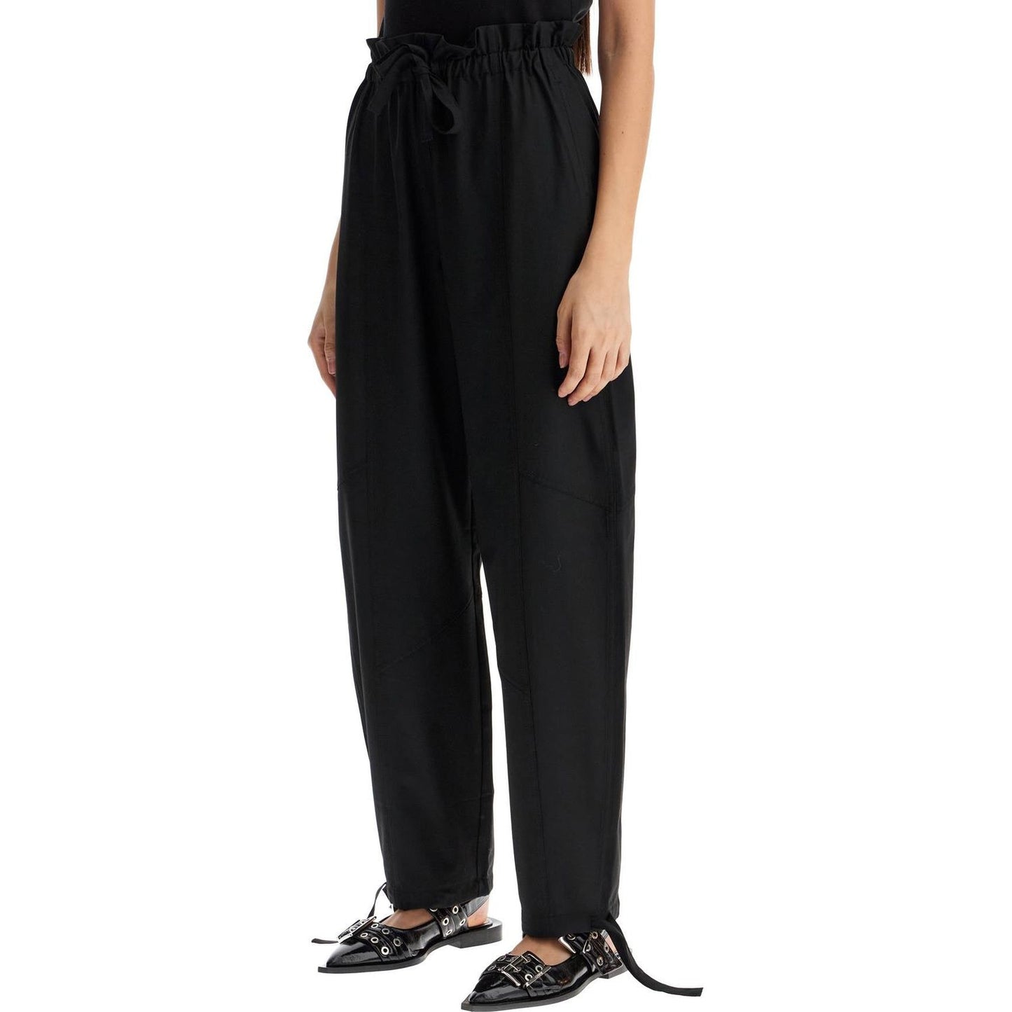 Ganni viscose paperbag pants Trousers Ganni