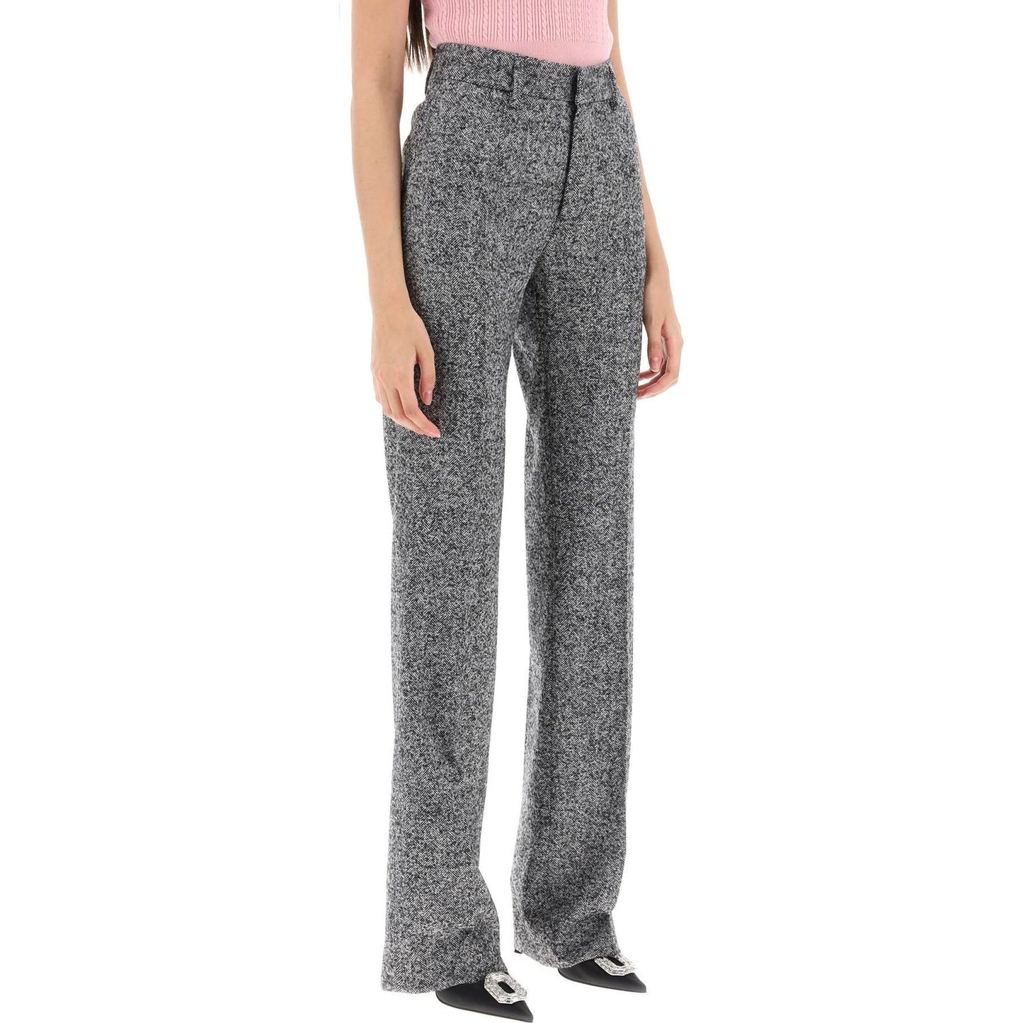 Alessandra Rich pants with herringbone motif Trousers Alessandra Rich