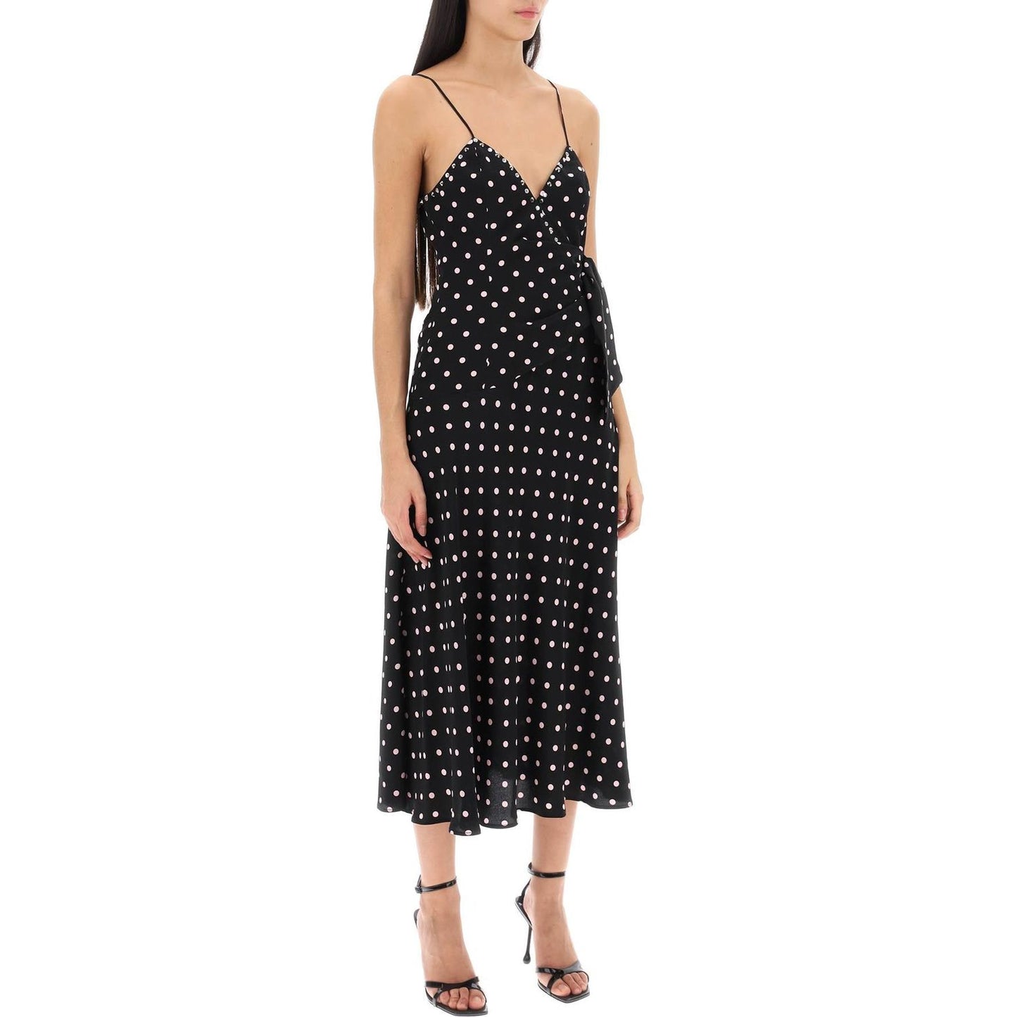 Alessandra Rich polka dot slip dress with studs and rhinestones Dresses Alessandra Rich