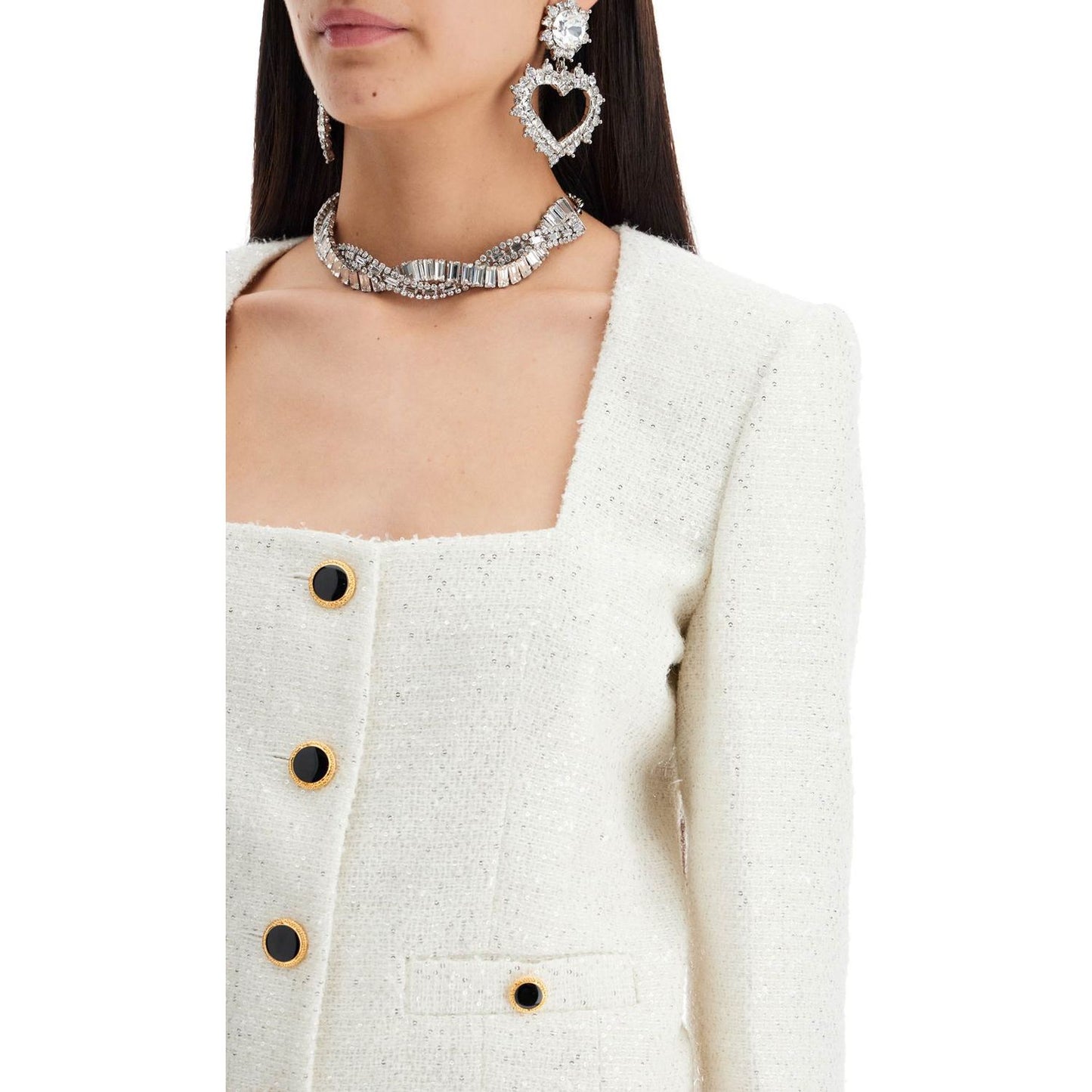 Alessandra Rich tweed jacket with sequins embell Jackets Alessandra Rich