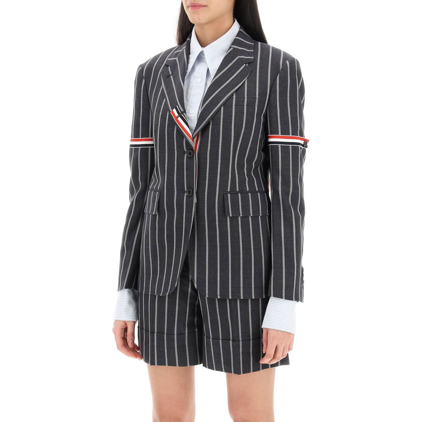 Thom Browne striped single-breasted jacket Jackets Thom Browne