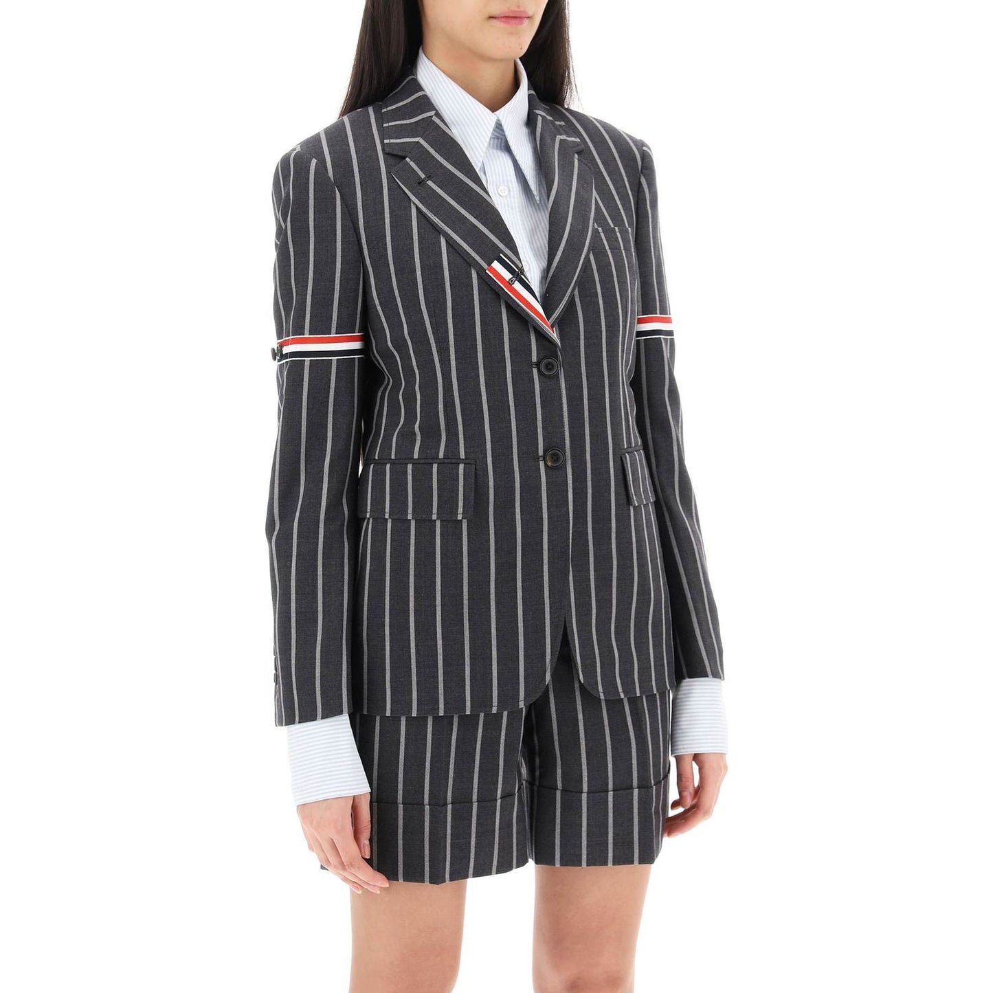 Thom Browne striped single-breasted jacket Jackets Thom Browne