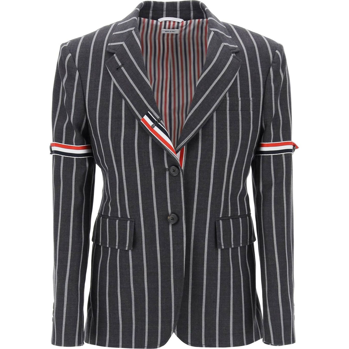 Thom Browne striped single-breasted jacket Jackets Thom Browne