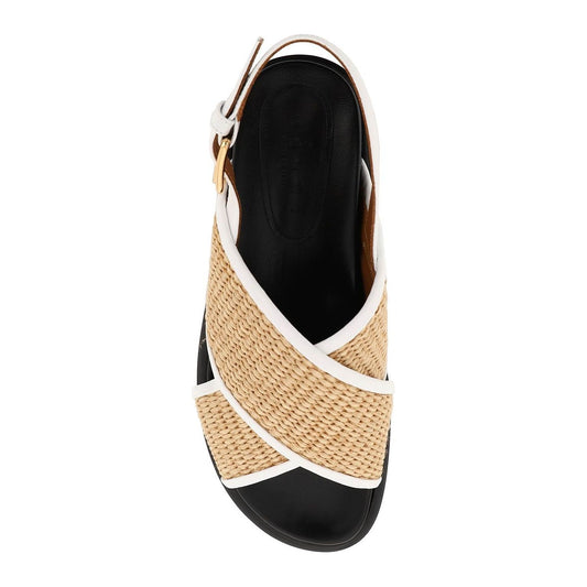 Marni leather and raffia fussbett sandals Sandals Marni