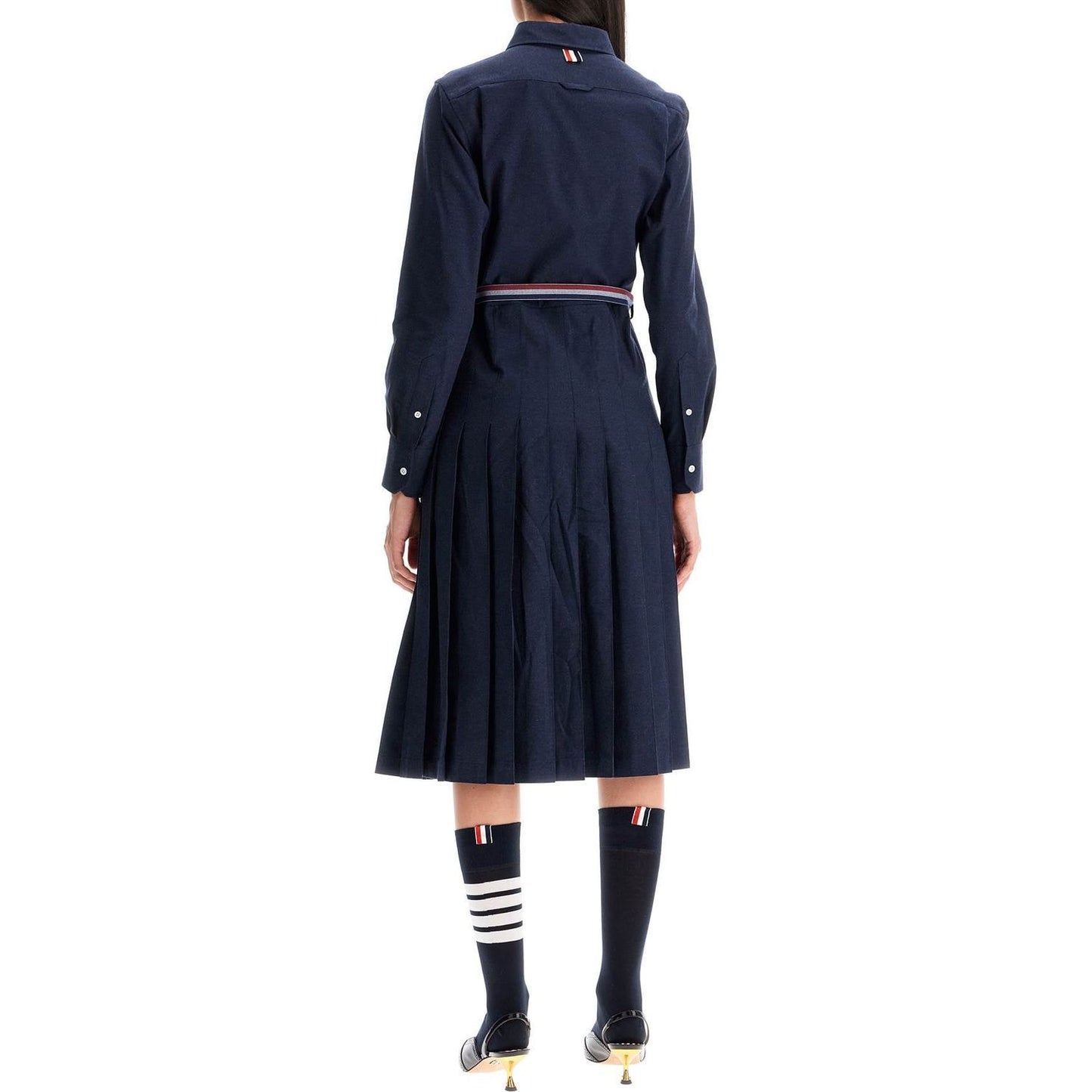 Thom Browne midi shirt dress with belt Dresses Thom Browne