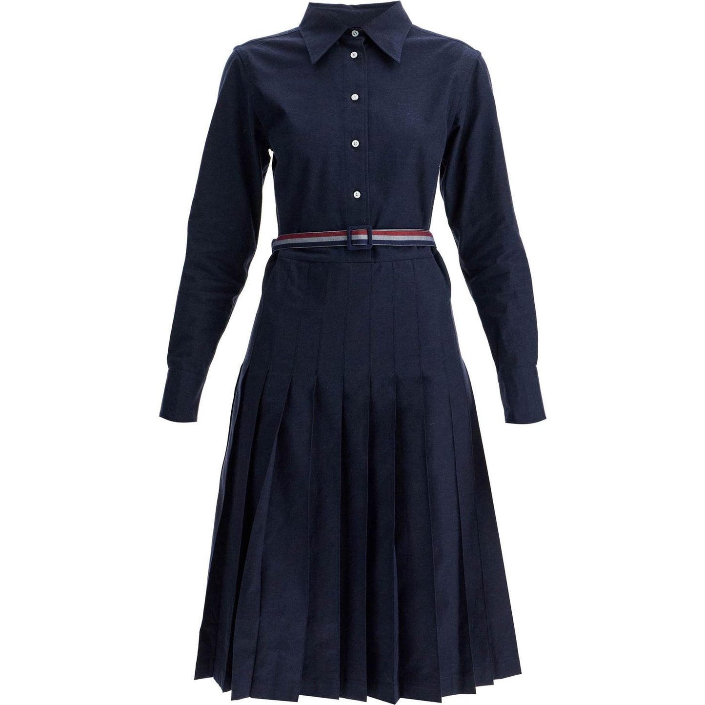 Thom Browne midi shirt dress with belt Dresses Thom Browne