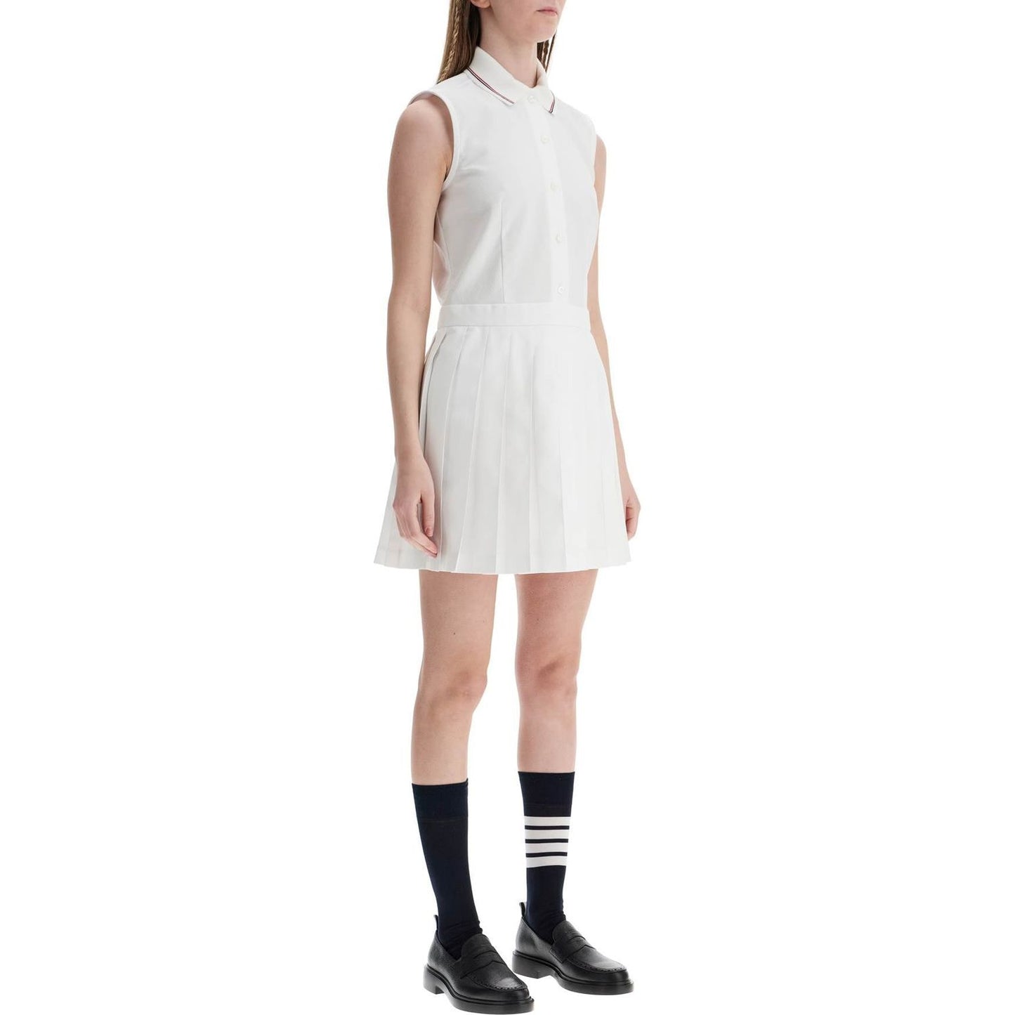 Thom Browne white pleated cotton dress for women Dresses Thom Browne