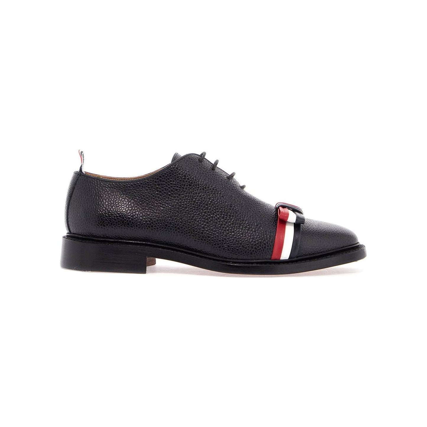 Thom Browne elegant wholecut shoes in black calfskin with rwb bow Lace-ups Thom Browne