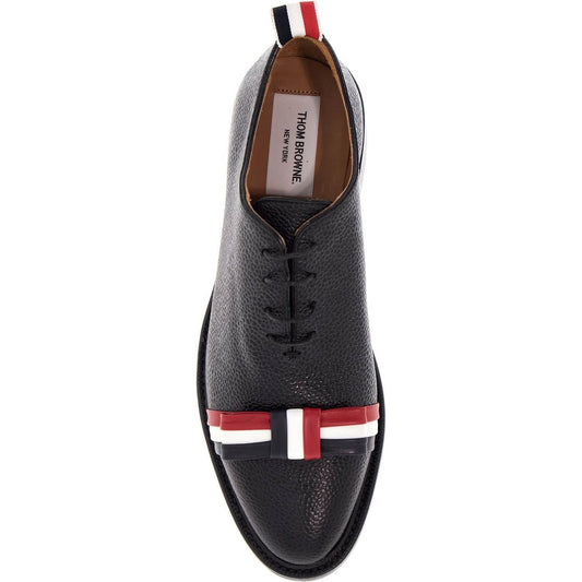 Thom Browne elegant wholecut shoes in black calfskin with rwb bow Lace-ups Thom Browne