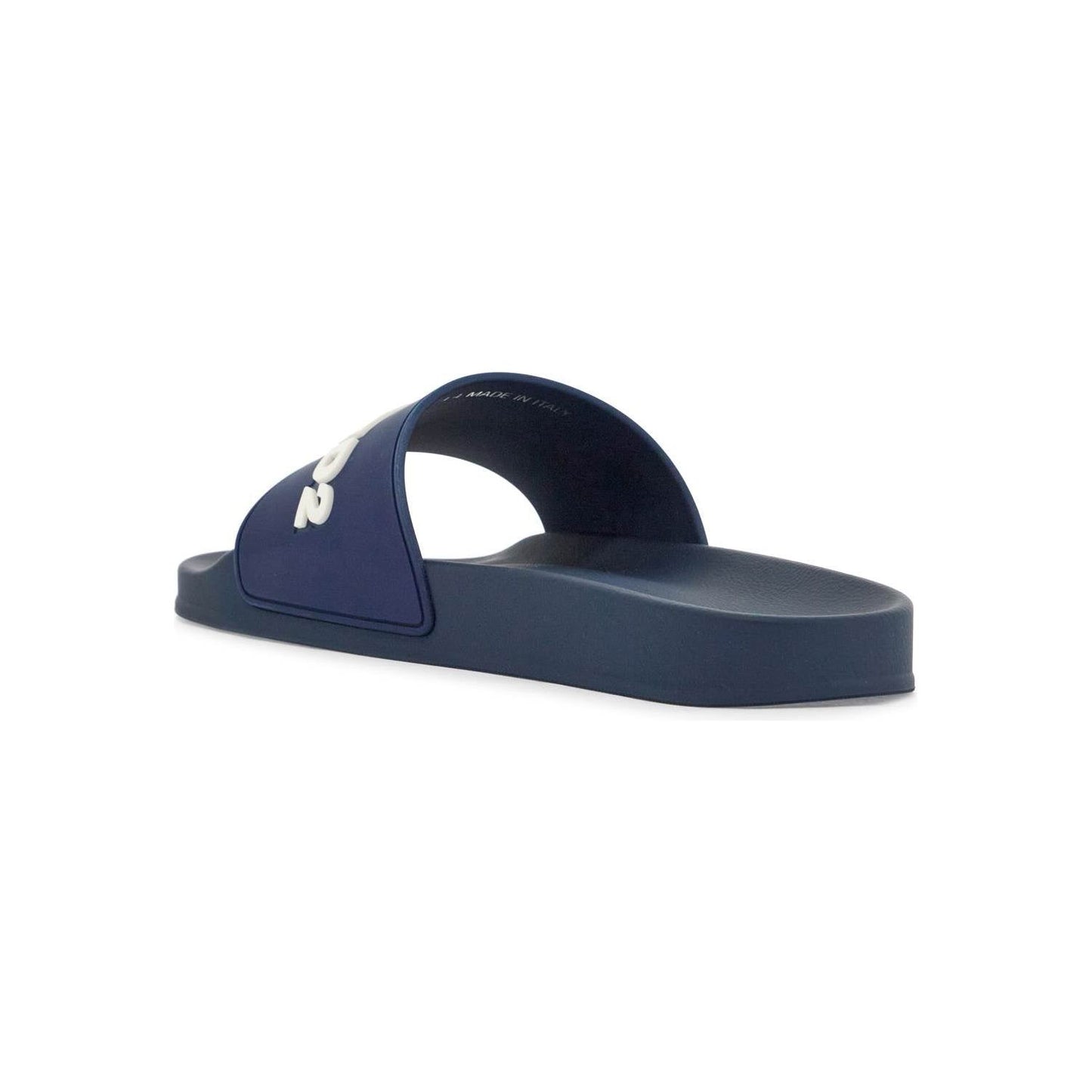 Dsquared2 navy blue polyurethane slippers with minimalist design and leather sole Sandals Dsquared2