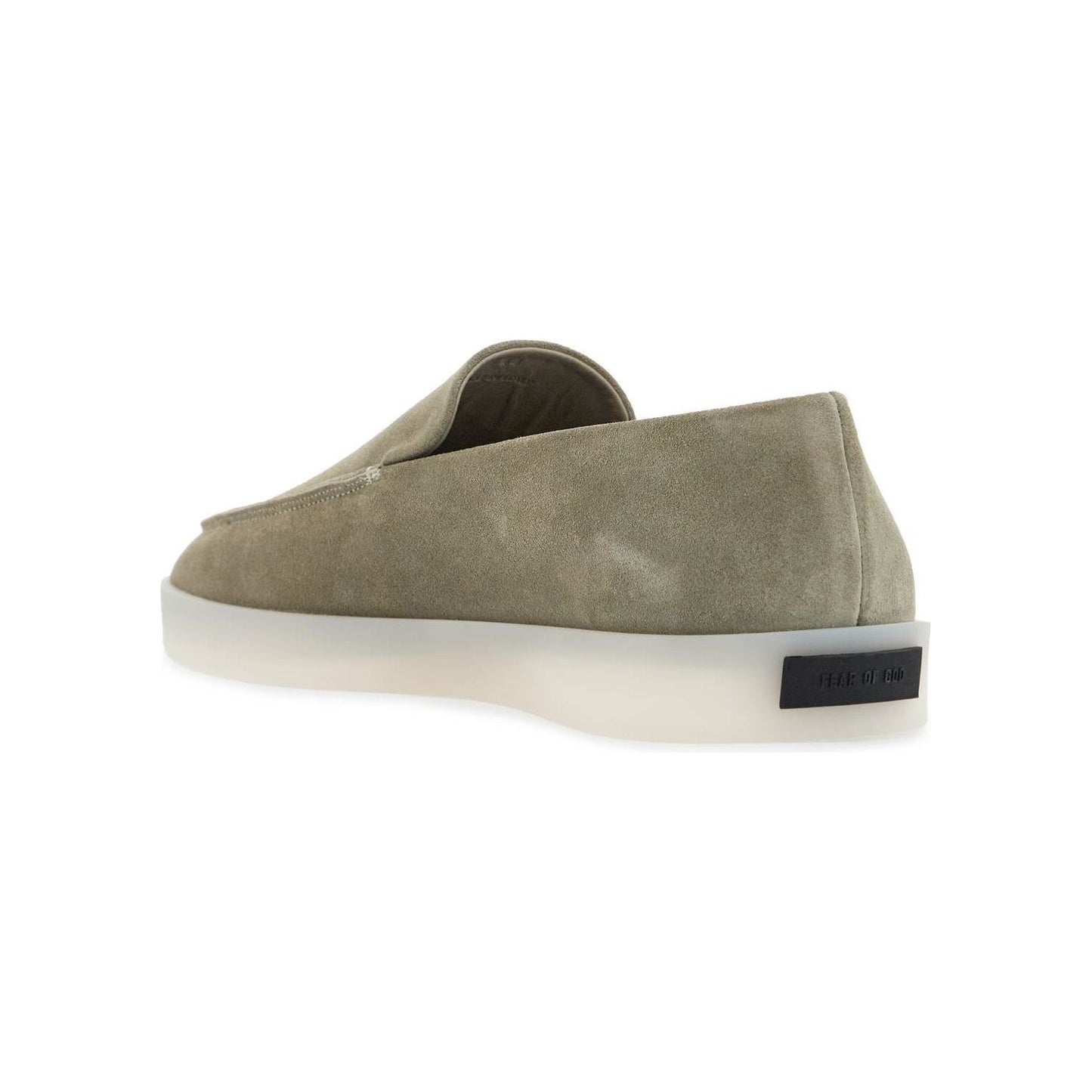 Fear Of God minimalist suede loafer in sage green with rubber sole Loafers Fear Of God