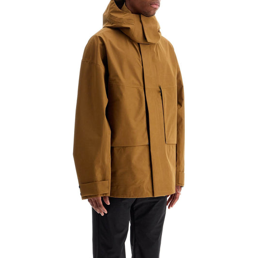 Herno Laminar light brown waterproof short jacket in polyester with hood Vests Herno Laminar