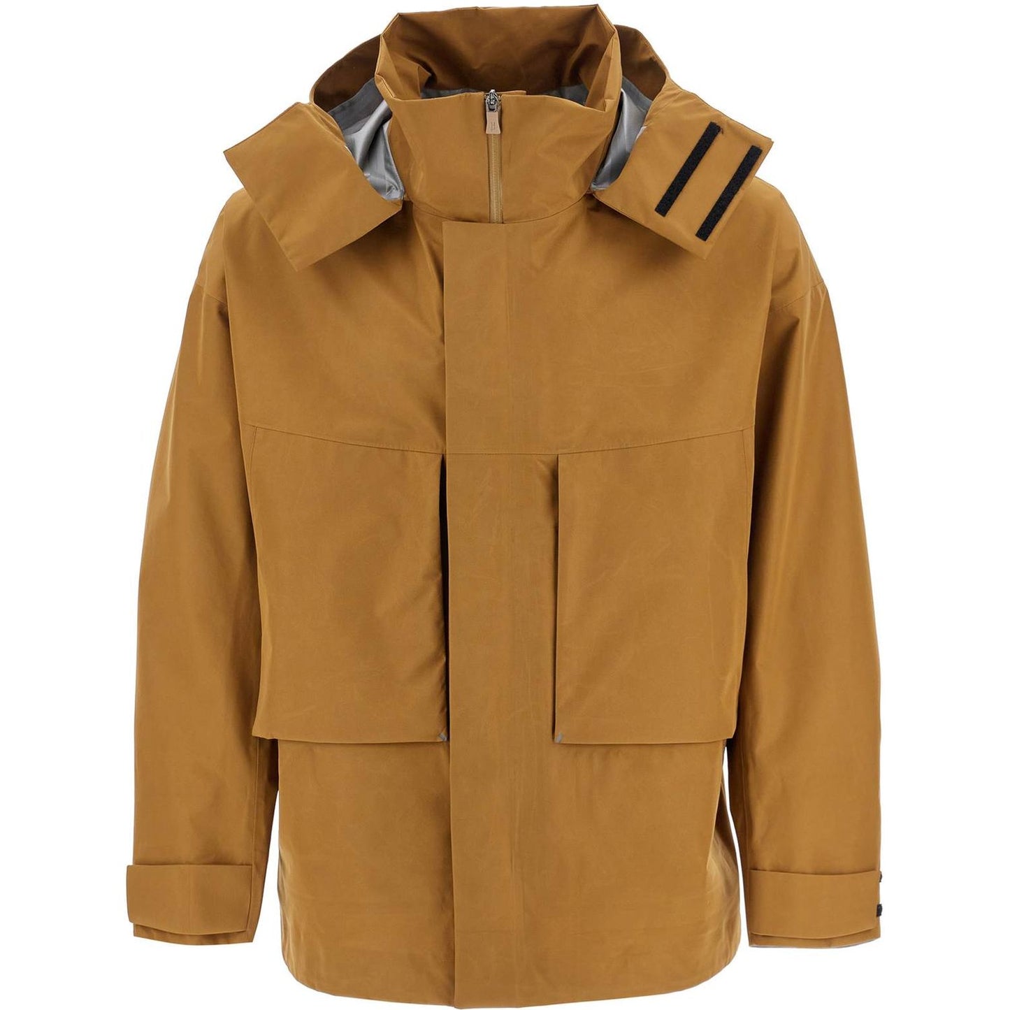 Herno Laminar light brown waterproof short jacket in polyester with hood Vests Herno Laminar