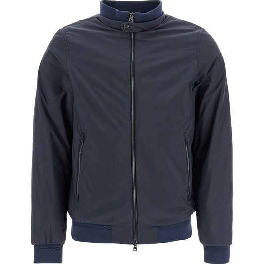 HERNO bomber impermeabile leggero in poliammide blu scuro con zip e tasche Jackets HERNO