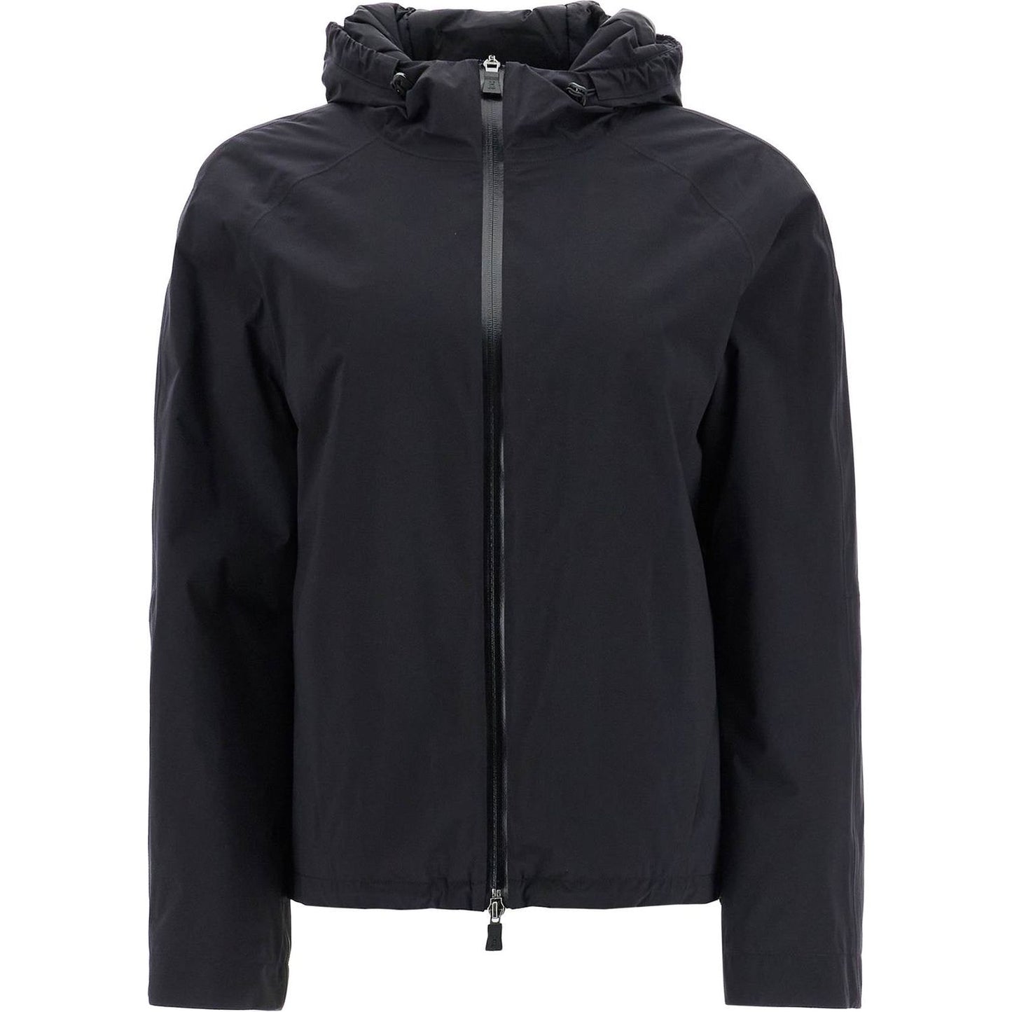 Herno Laminar short black waterproof polyamide jacket with hood and zip Jackets Herno Laminar