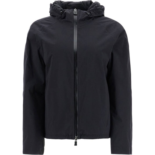 Herno Laminar short black waterproof polyamide jacket with hood and zip Jackets Herno Laminar