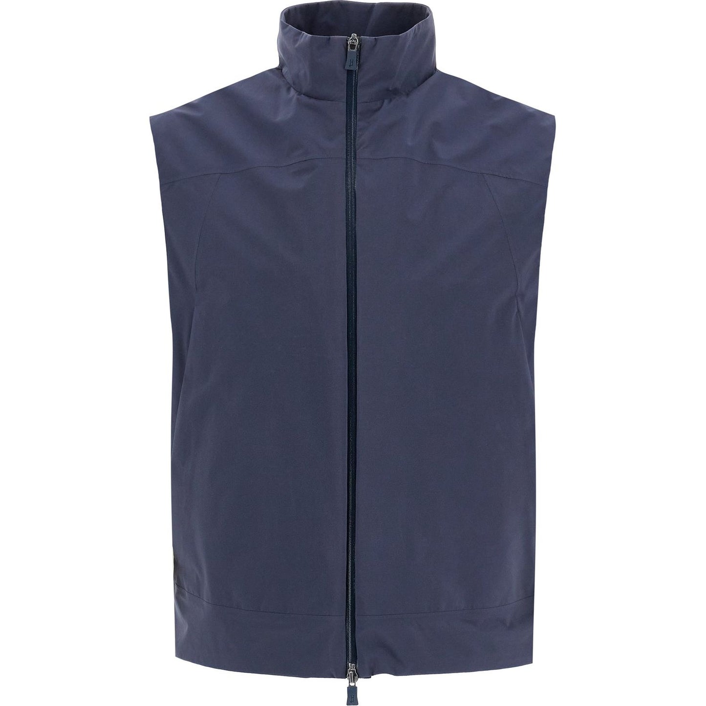 Herno Laminar dark blue waterproof gilet in polyamide with high collar Jackets Herno Laminar